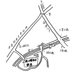荘八幡宮鈴石の地図