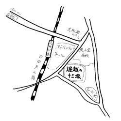 堀越の十三塚の地図