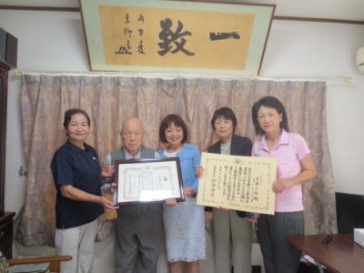 門司区長の100歳訪問