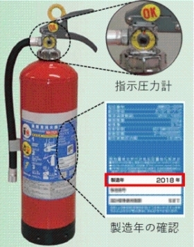 蓄圧式消火器の写真