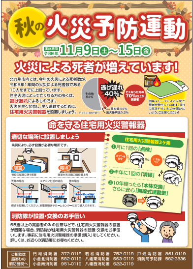 令和6年秋の火災予防運動チラシ