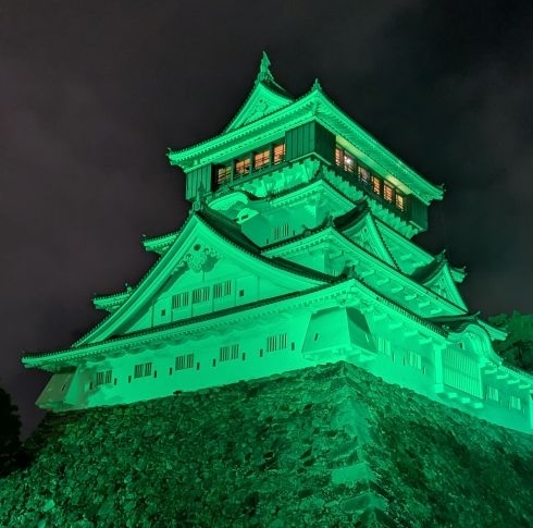 小倉城グリーンライトアップの写真