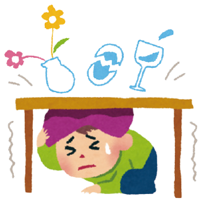 屋内にいた場合のイラスト