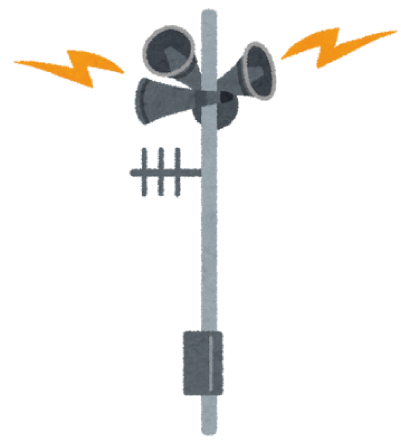 防災スピーカーのテスト放送をしますのイラスト