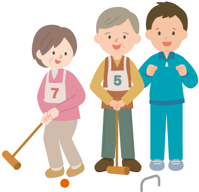 ゲートボールのイラスト