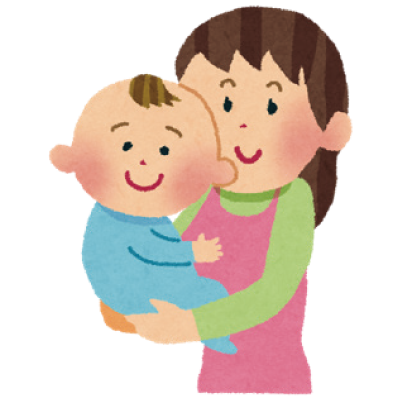 赤ちゃんを抱っこしているイラスト