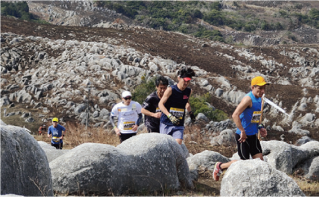 平尾台クロスカントリーの様子