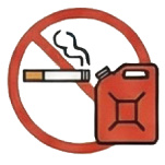 燃えやすい物の近くで喫煙しないのイラスト