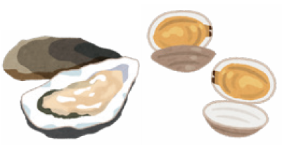 牡蠣と貝のイラスト