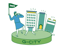 5つの柱／集まるのイメージイラスト