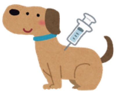 狂犬病予防接種のイラスト