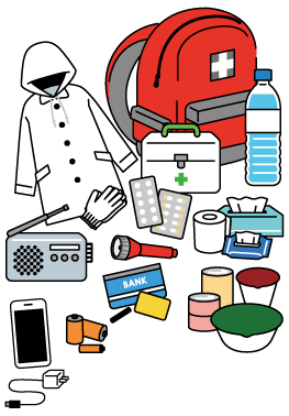 防災グッズのイラスト