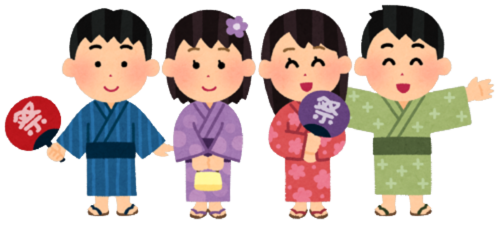 浴衣姿の子どものイラスト