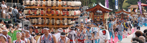 （1）小倉祇園太鼓の様子