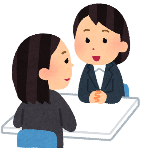 相談する女性のイラスト