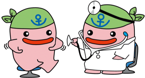 健康診断を受けるじーものイラスト