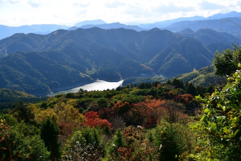 皿倉山から見た河内貯水池の写真