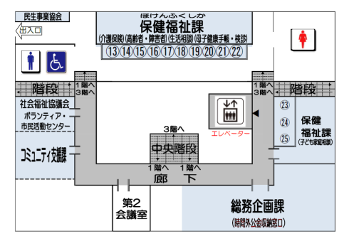 門司区役所館内案内 2階平面図