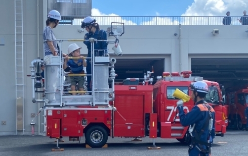 はしご車乗車体験