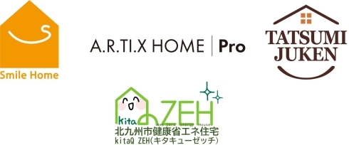 株式会社なかやしき・株式会社住まいる・辰巳住研株式会社とkitaQ ZEHのロゴマーク