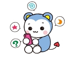 スマホを触るモモマルくん