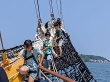 体験航海の時のバウスプリットの様子