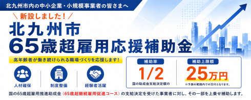 北九州市65歳超雇用応援補助金のご案内
