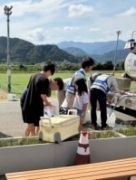甲佐町防災ステーションでの応急給水の様子